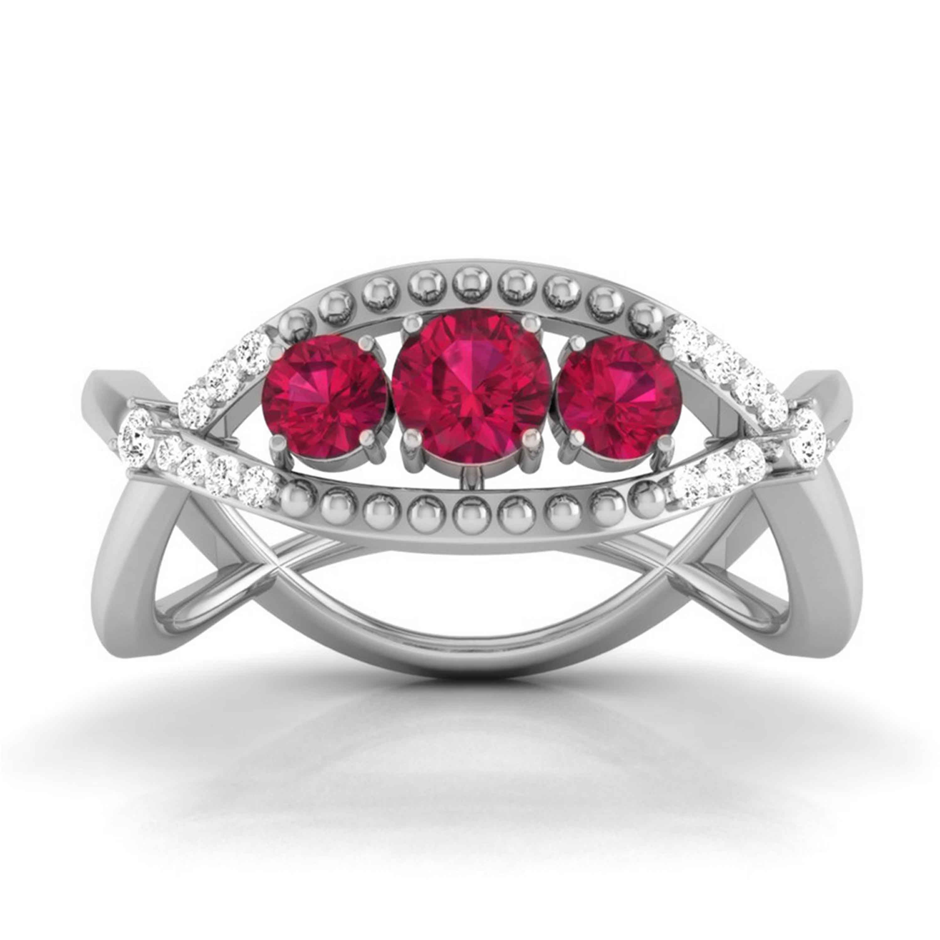 0.25cts. Solitaire Ruby Platinum Diamond Ring JL PT R8155   Jewelove.US