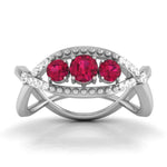 Load image into Gallery viewer, 0.25cts. Solitaire Ruby Platinum Diamond Ring JL PT R8155   Jewelove.US
