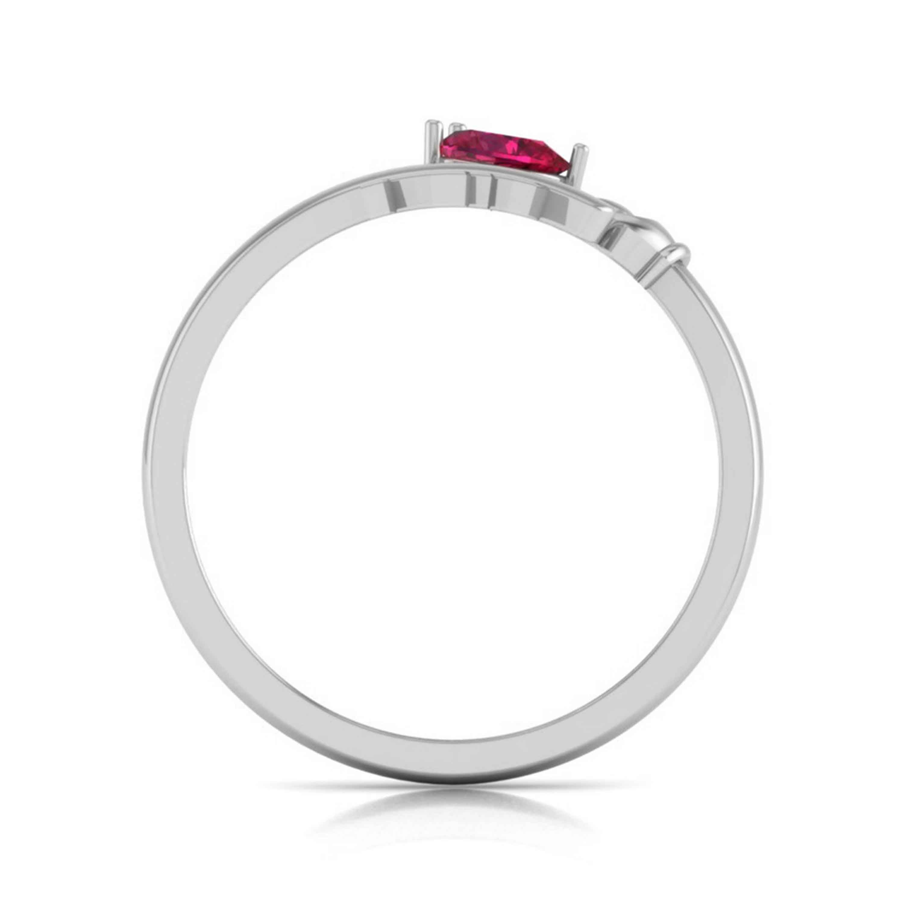 Designer Heart Ruby Platinum Diamond Ring for Women JL PT R8159   Jewelove.US