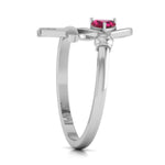 Load image into Gallery viewer, Designer Heart Ruby Platinum Diamond Ring for Women JL PT R8159   Jewelove.US

