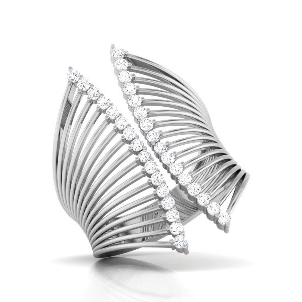 Designer Platinum Diamond Ring for Women JL PT R 8160  VVS-GH Jewelove.US