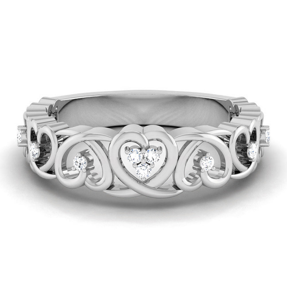 Designer Platinum Heart Diamond Ring for Women JL PT R 8181   Jewelove.US