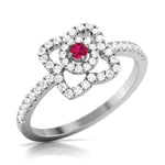 Load image into Gallery viewer, 10 Pointer Ruby Platinum Diamond Ring for Women JL PT R8182   Jewelove.US
