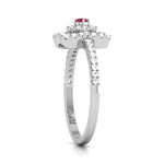 Load image into Gallery viewer, 10 Pointer Ruby Platinum Diamond Ring for Women JL PT R8182   Jewelove.US
