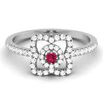 Load image into Gallery viewer, 10 Pointer Ruby Platinum Diamond Ring for Women JL PT R8182   Jewelove.US
