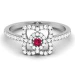 Load image into Gallery viewer, 10 Pointer Ruby Platinum Diamond Ring for Women JL PT R8182   Jewelove.US
