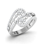 Load image into Gallery viewer, Designer Platinum Diamond Ring with Twist JL PT R8183  Women-s-Band-only-VVS-GH Jewelove.US
