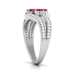 Load image into Gallery viewer, Designer Platinum Hear Ruby Diamond Ring for Women JL PT R8190   Jewelove.US
