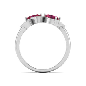 Designer Platinum Heart Ring with Heart Ruby JL PT R8205   Jewelove.US