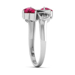 Load image into Gallery viewer, Designer Platinum Heart Ring with Heart Ruby JL PT R8205   Jewelove.US
