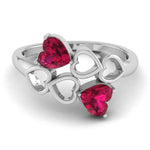 Load image into Gallery viewer, Designer Platinum Heart Ring with Heart Ruby JL PT R8205   Jewelove.US
