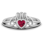 Load image into Gallery viewer, Designer Platinum Heart Ruby Ring for Women JL PT R8206   Jewelove.US
