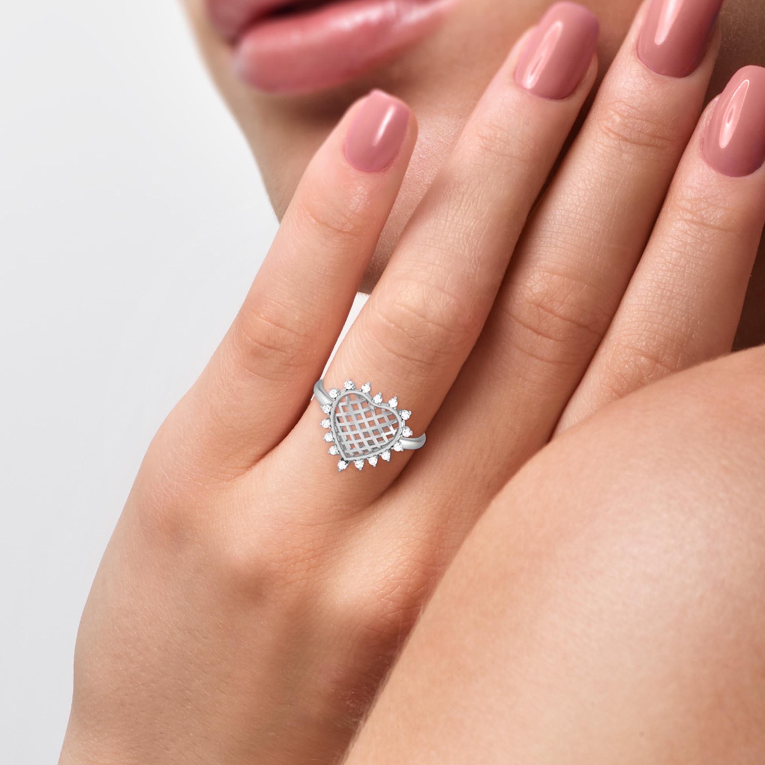Designer Platinum Heart Diamond Ring for Women JL PT R 8207   Jewelove.US