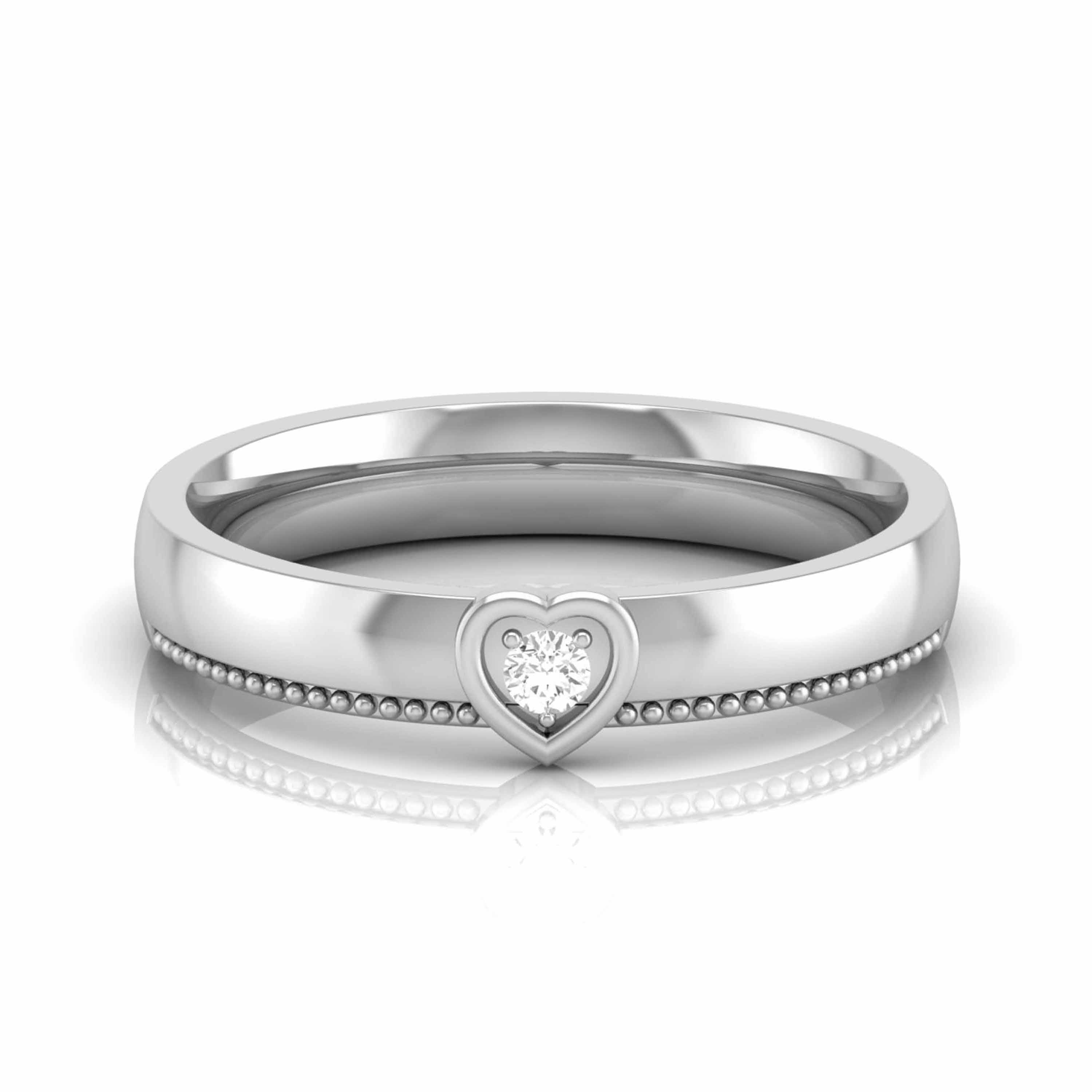Designer Platinum Single Diamond Couple Ring JL PT CB 104