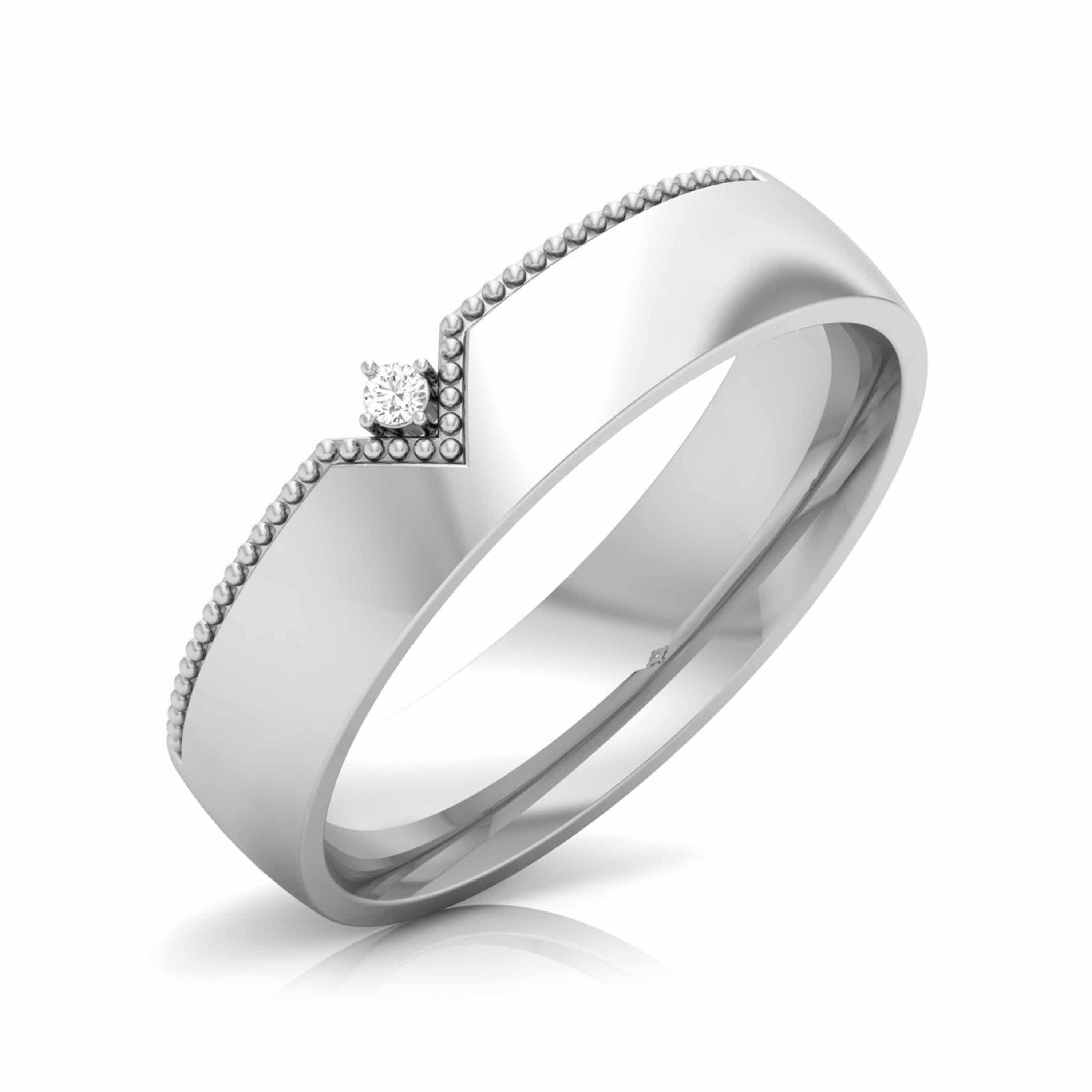 Designer Platinum Single Diamond Couple Ring JL PT CB 104  Men-s-Ring-only-VVS-GH Jewelove