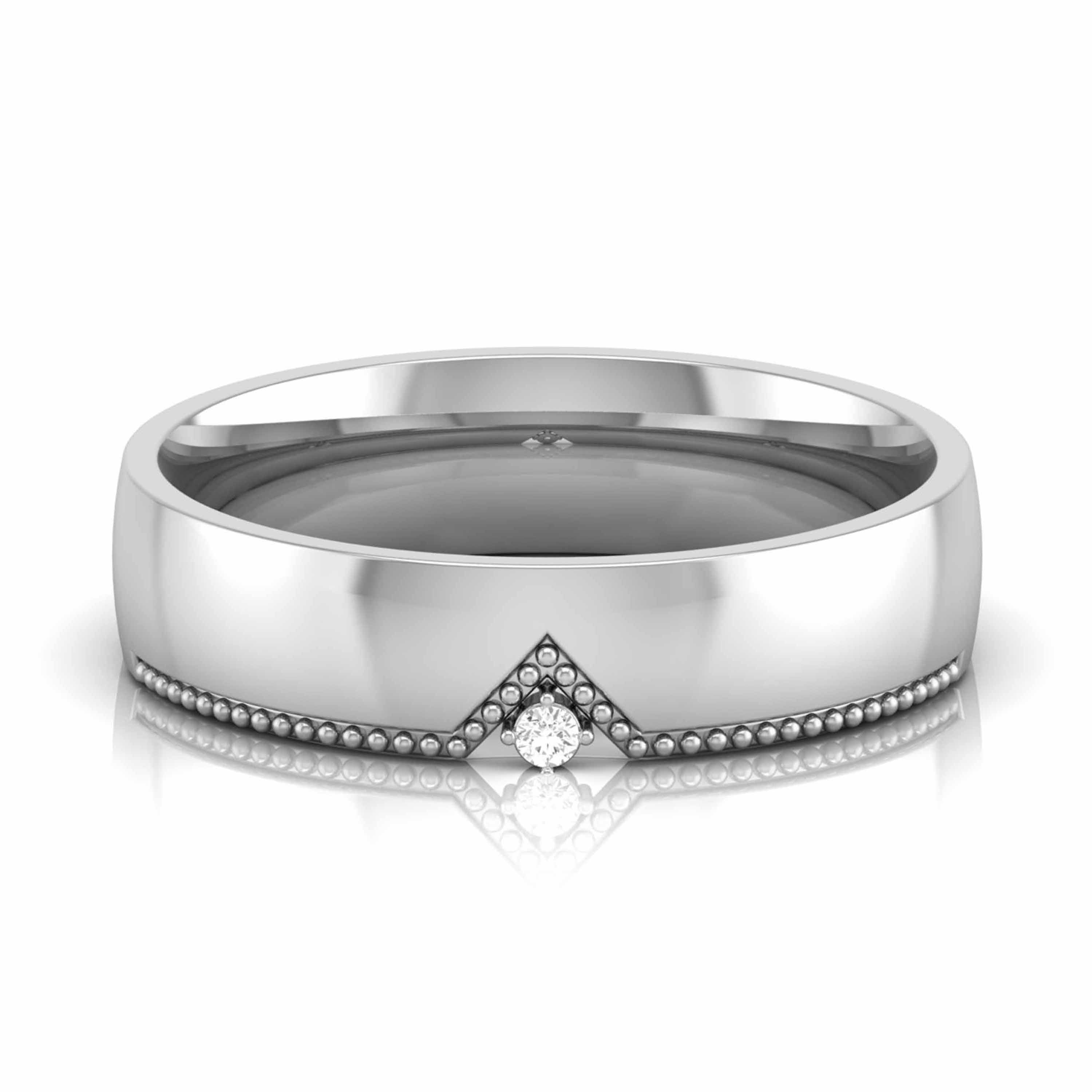 Designer Platinum Single Diamond Couple Ring JL PT CB 104   Jewelove