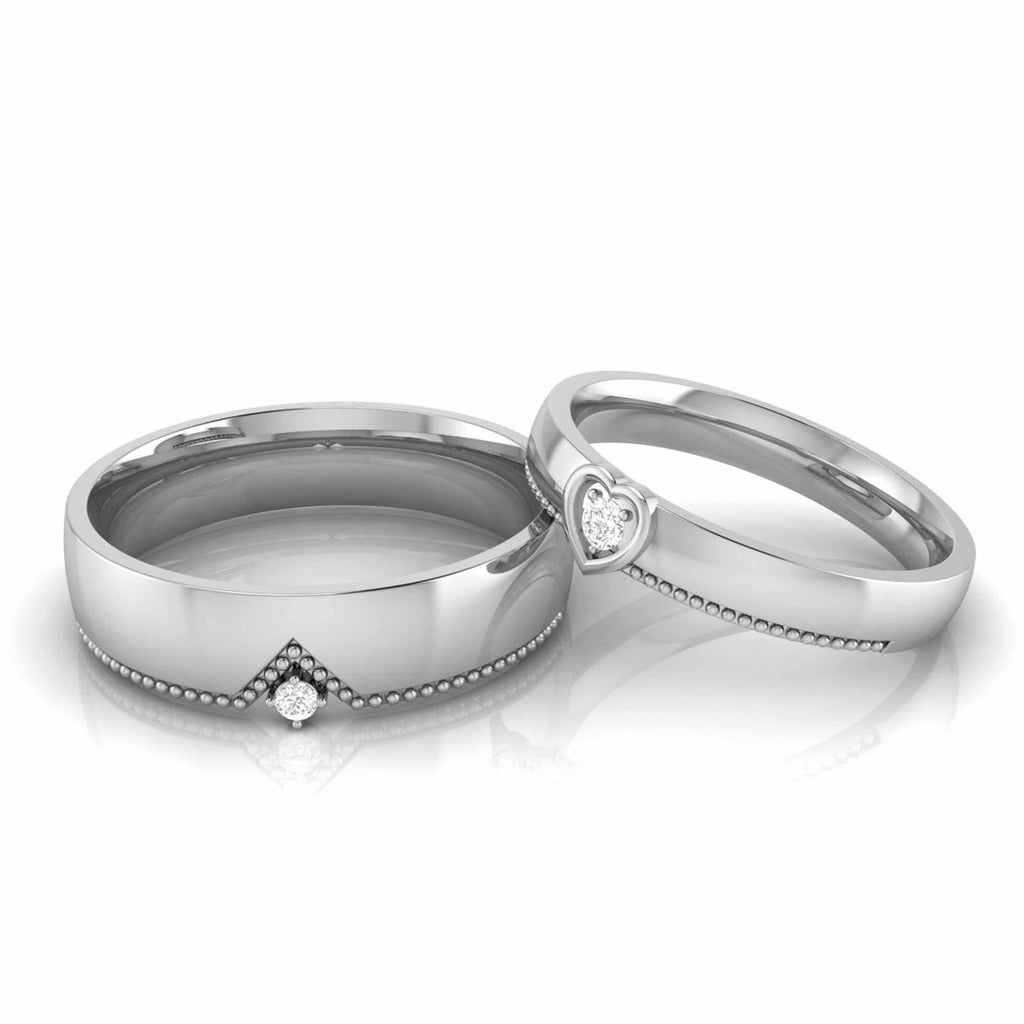 Designer Platinum Single Diamond Couple Ring JL PT CB 104  Both-VVS-GH Jewelove