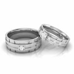 Load image into Gallery viewer, Designer Platinum Diamond Couple Rings JL PT CB 106  Both-VVS-GH Jewelove
