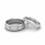 Load image into Gallery viewer, Designer Platinum Diamond Love Couple Bands JL PT CB  109  Both-VVS-GH Jewelove
