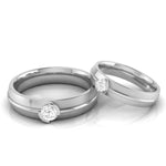 Load image into Gallery viewer, Single Diamond Platinum Love Bands JL PT CB 11  Both-VVS-GH Jewelove
