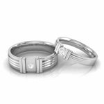 Load image into Gallery viewer, Desinger Platinum Single Diamond Couple Ring JL PT CB 111  Both Jewelove
