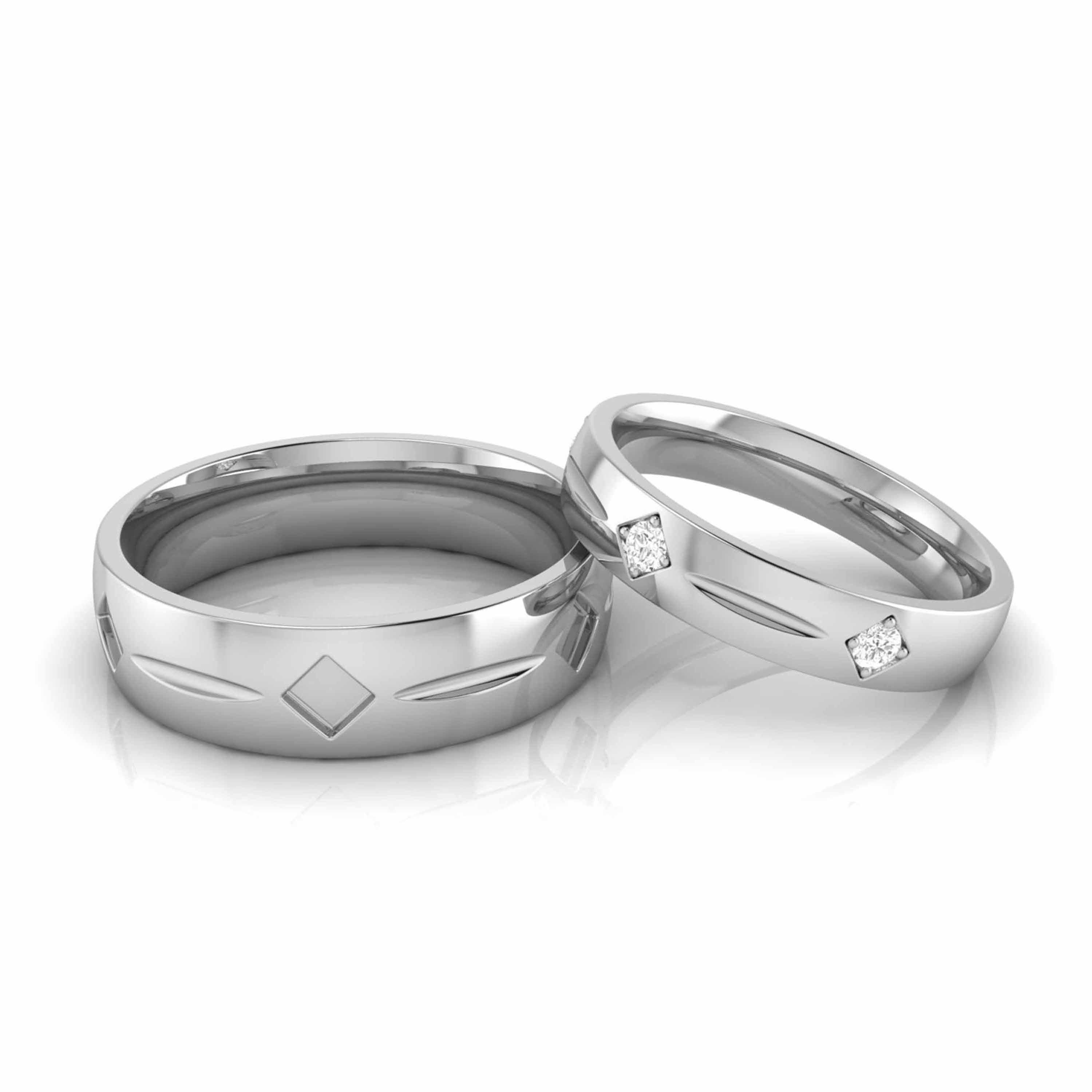 Designer Platinum Diamond Love Bands JL PT CB 115  Both Jewelove