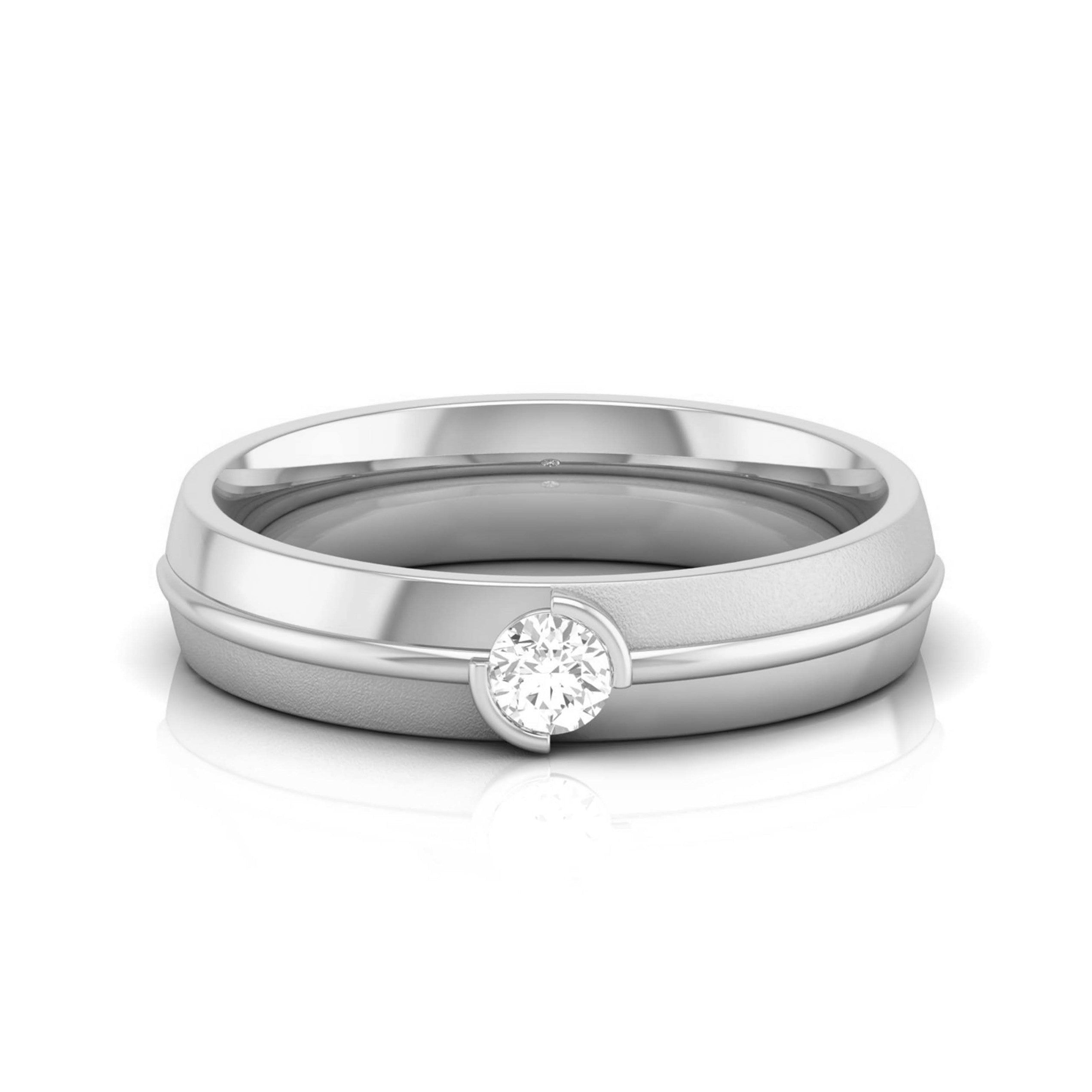 Single Diamond Platinum Love Bands JL PT CB 11   Jewelove