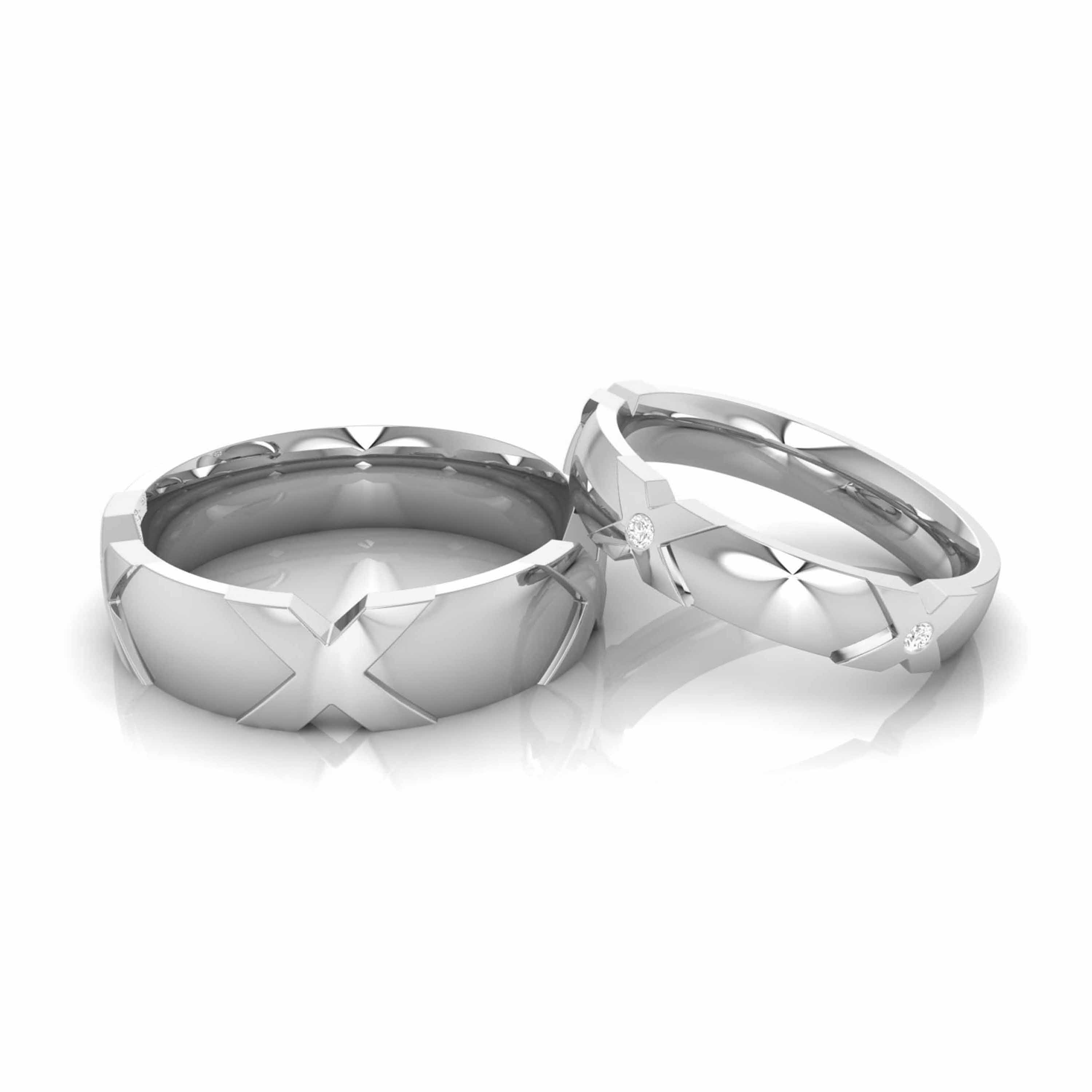 Designer Platinum Diamnd Couple Ring JL PT CB 148  Both-VVS-GH Jewelove