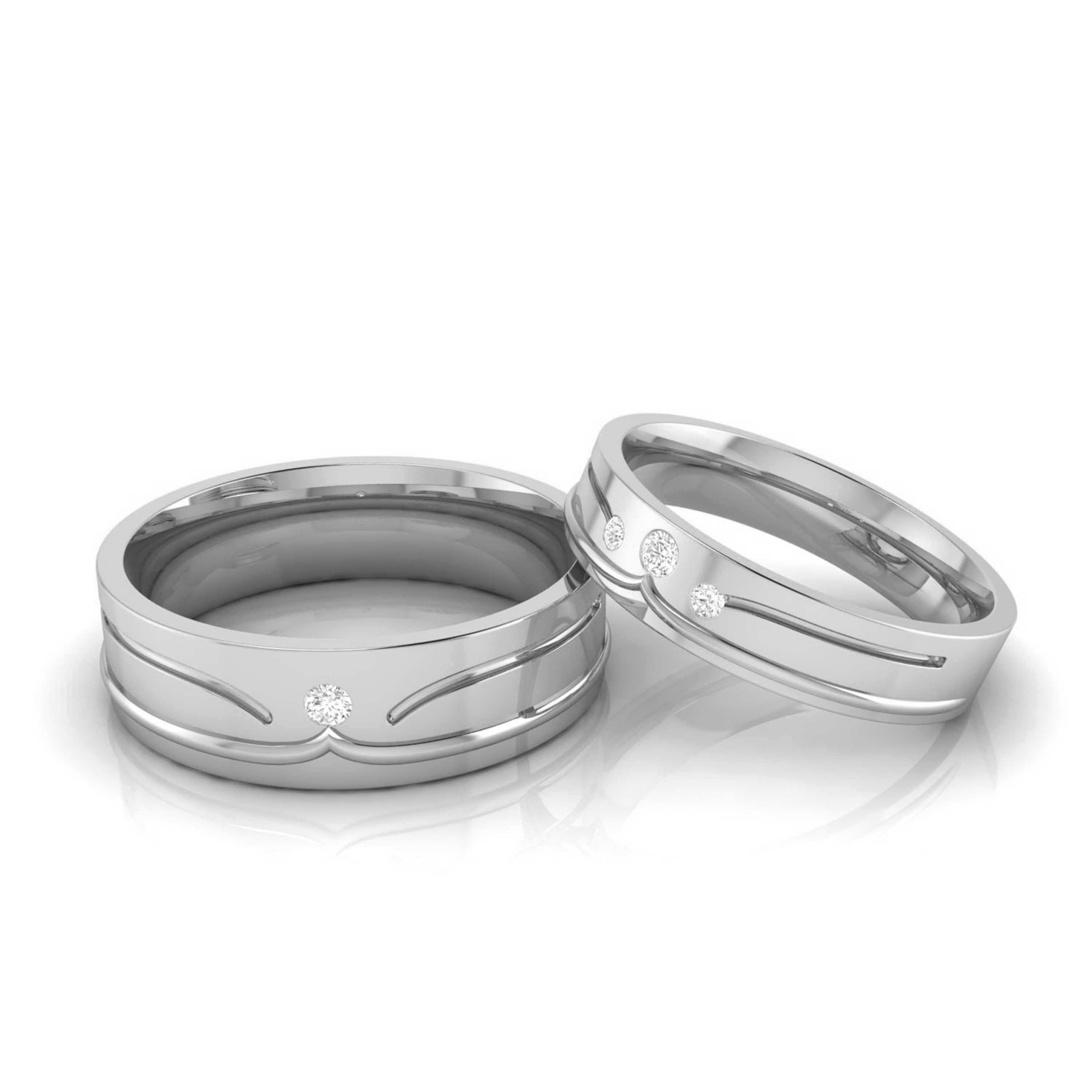 Designer Platinum Diamond Couple Ring JL PT CB 16