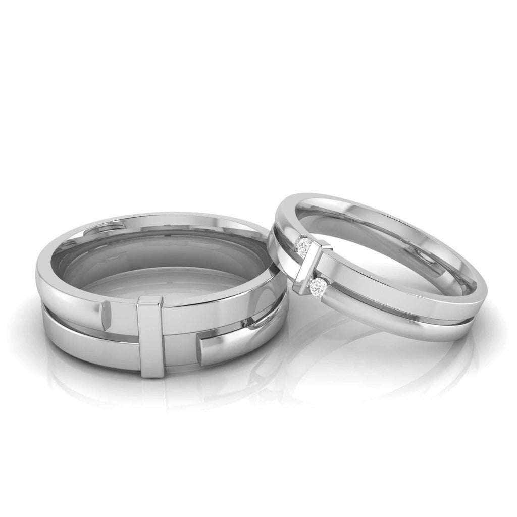 Designer Platinum Diamond Couple Ring JL PT CB 54  Both-VVS-GH Jewelove