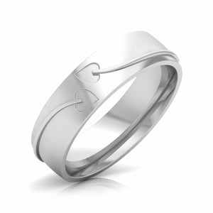 Designer Platinum Diamond Heart Couple Ring JL PT CB 69  Men-s-Ring-only Jewelove