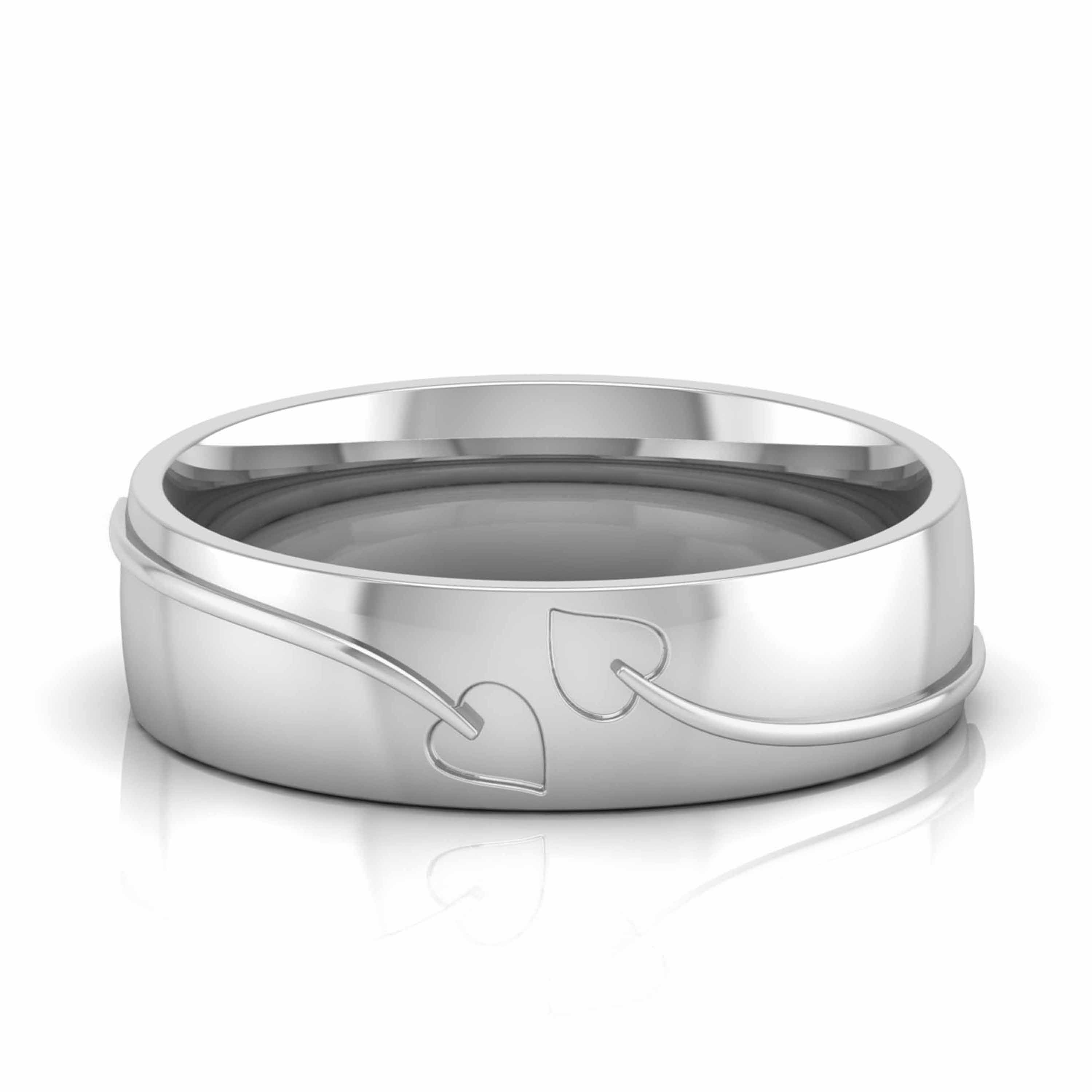 Designer Platinum Diamond Heart Couple Ring JL PT CB 69   Jewelove
