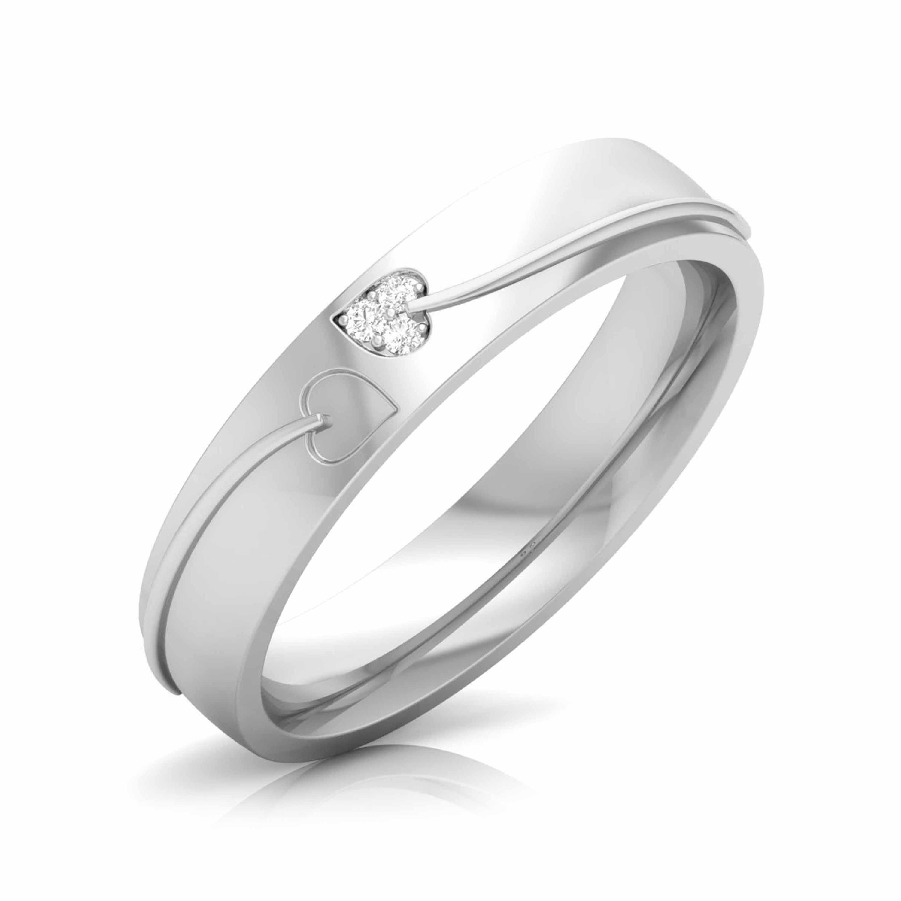 Designer Platinum Diamond Heart Couple Ring JL PT CB 69   Jewelove