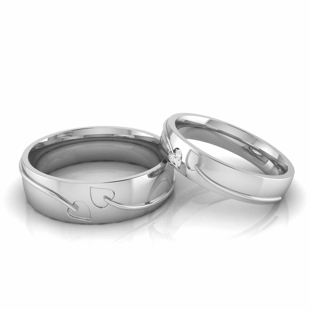 Designer Platinum Diamond Heart Couple Ring JL PT CB 69  Both Jewelove
