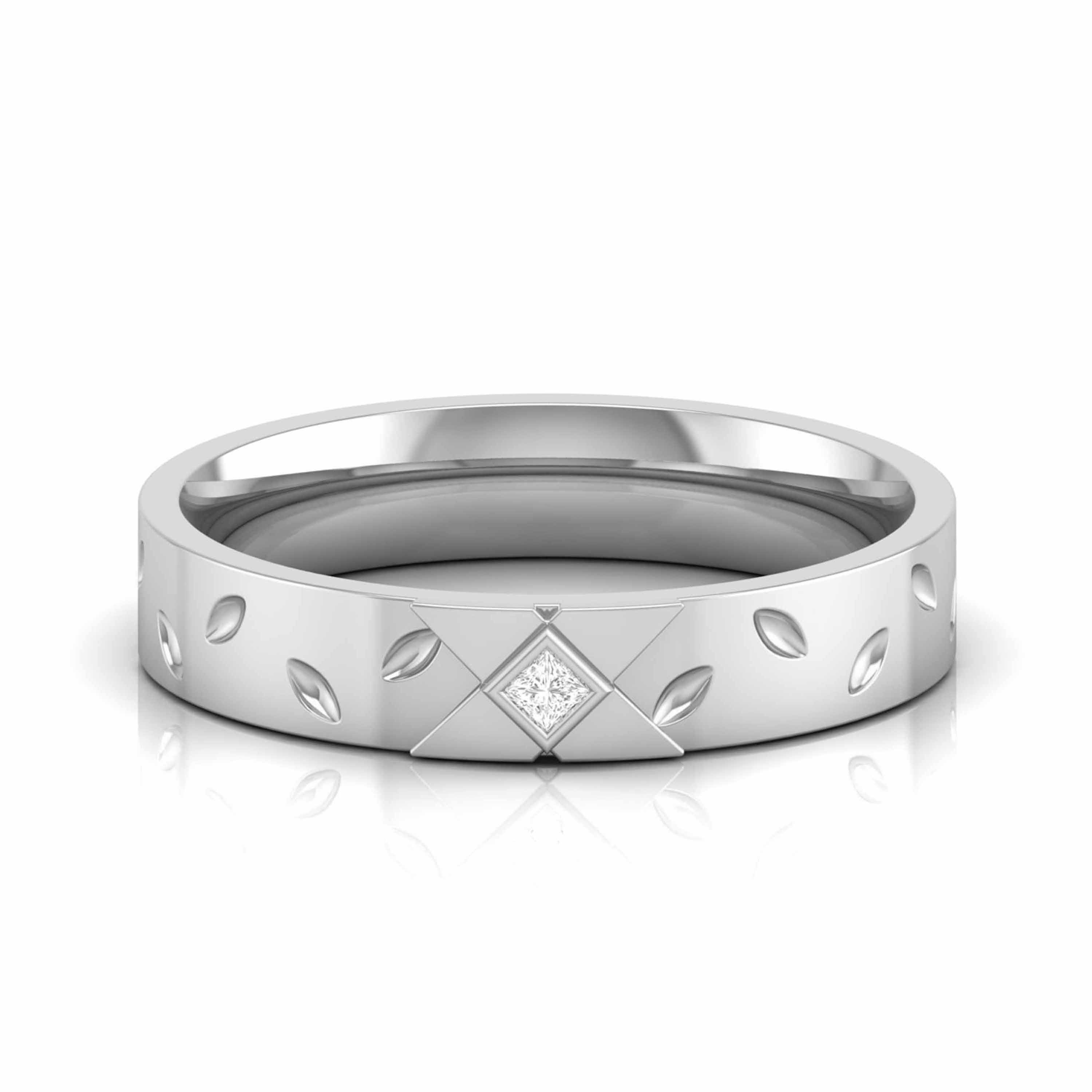 Designer Platinum  Princess Diamond Cut Couple Ring JL PT CB 87  Women-s-Ring-only-VVS-GH Jewelove