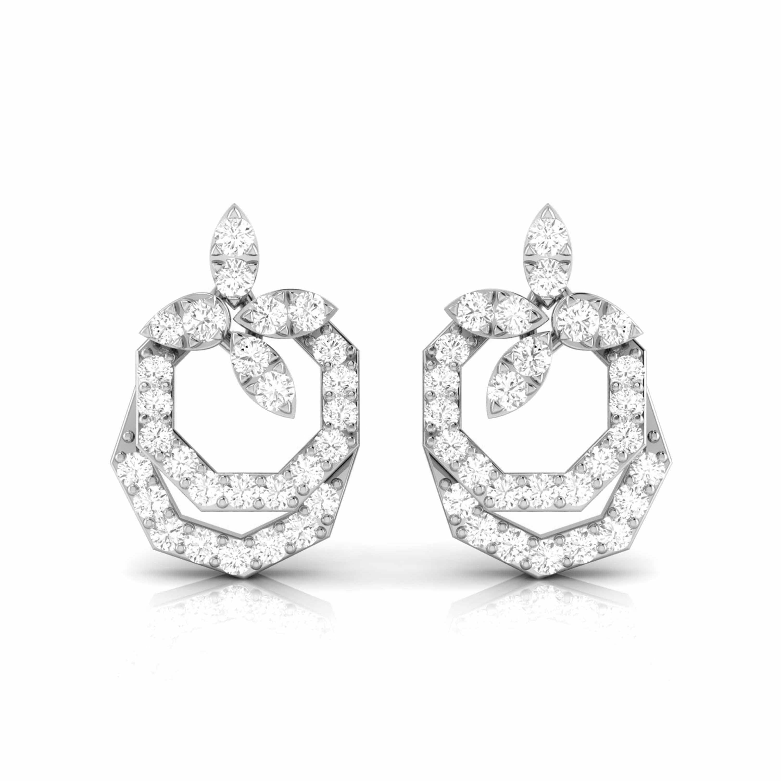 Designer Platinum Diamond Earrings for Women JL PT E OLS 10