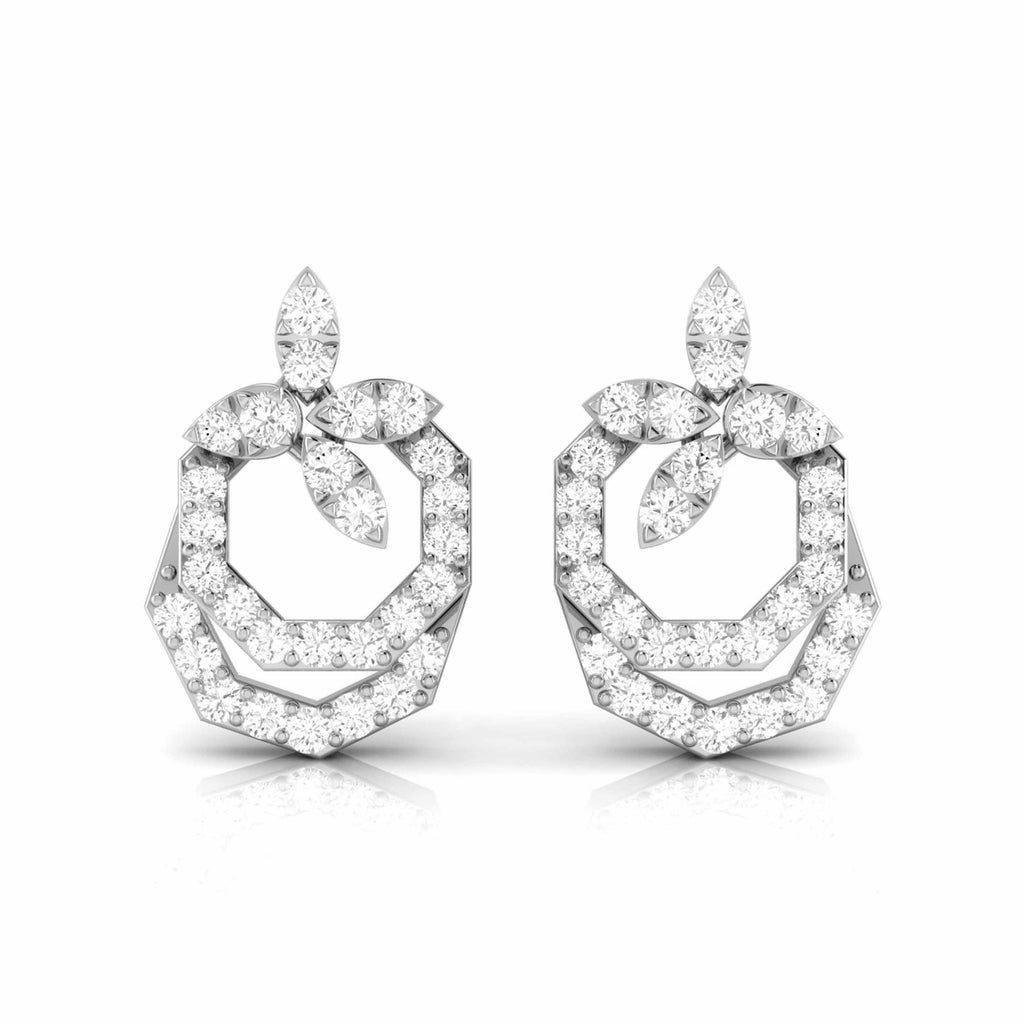 Designer Platinum Diamond Earrings for Women JL PT E OLS 10   Jewelove.US