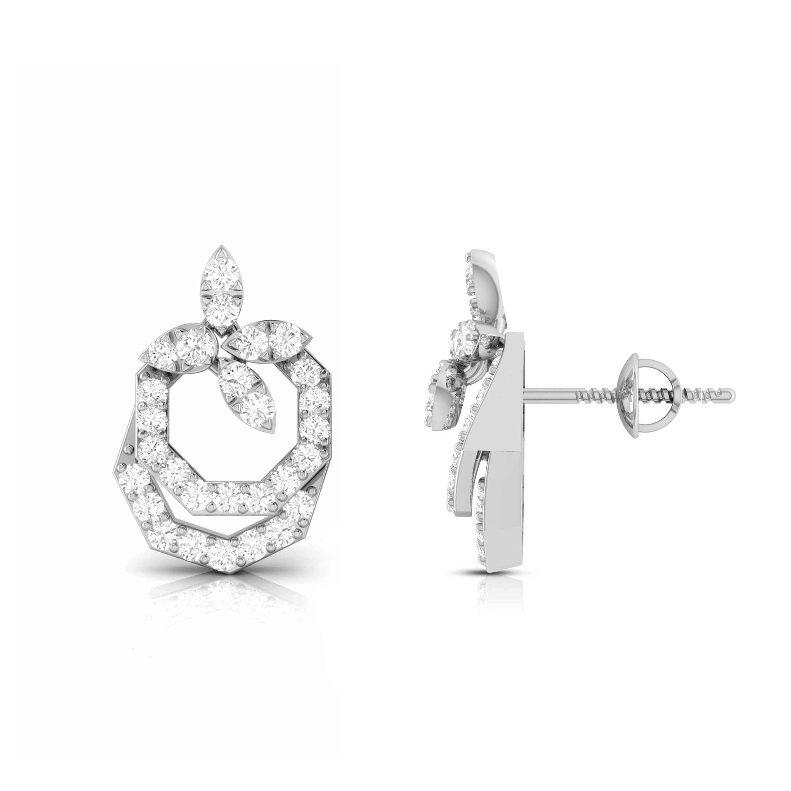 Designer Platinum Diamond Earrings for Women JL PT E OLS 10