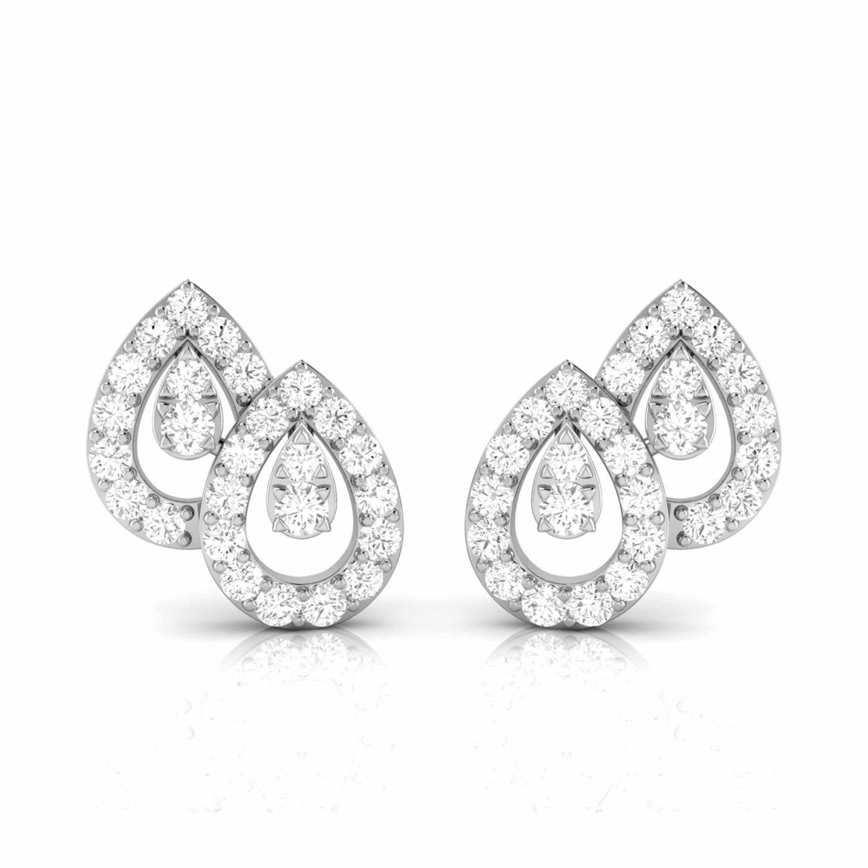 New Fashionable Platinum Diamond Earrings for Women JL PT E OLS 12  VVS-GH Jewelove.US