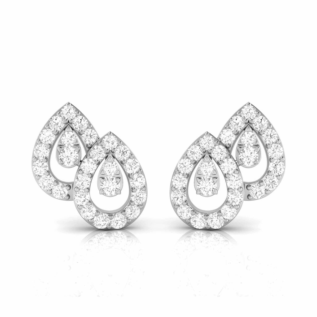 New Fashionable Platinum Diamond Earrings for Women JL PT E OLS 12  VVS-GH Jewelove.US