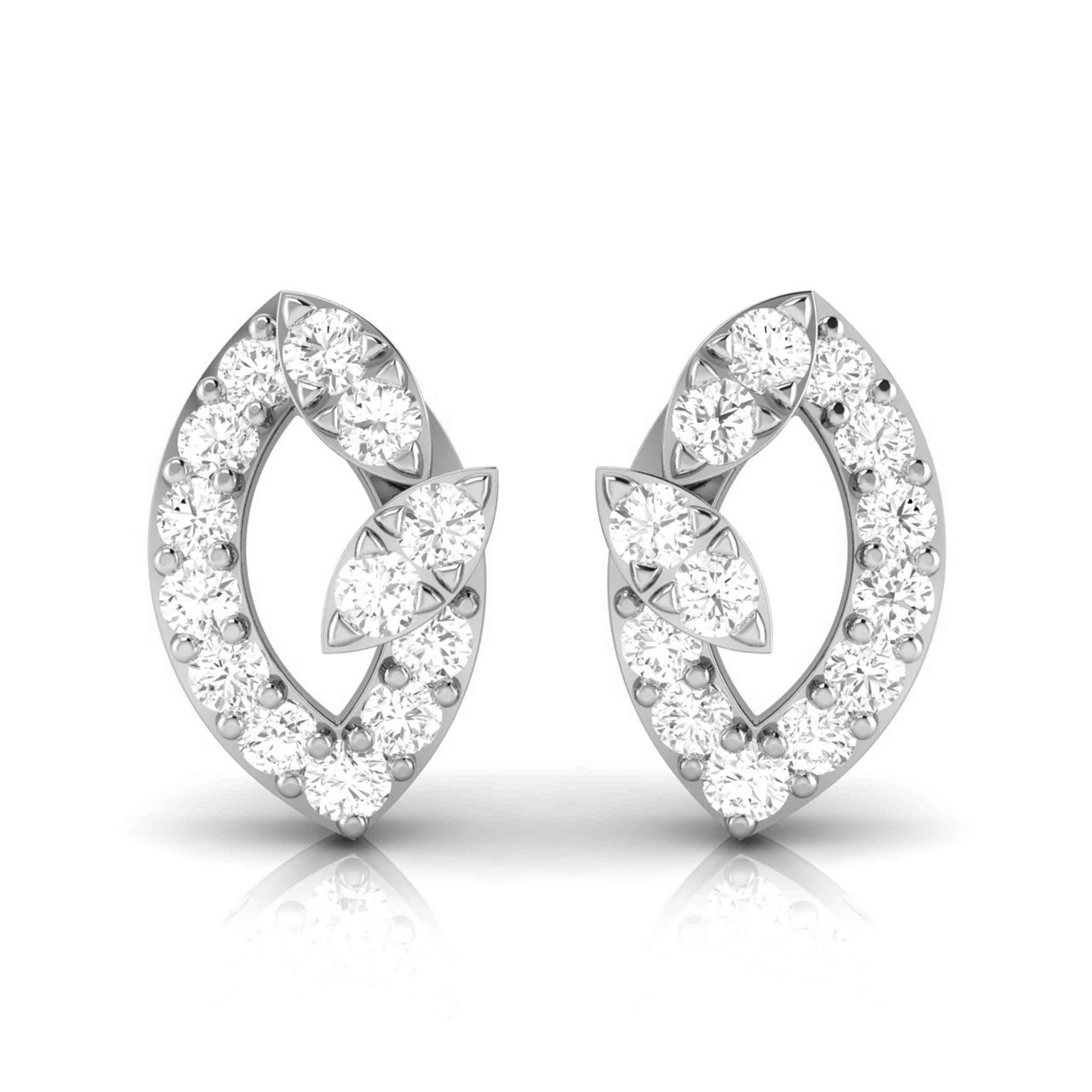 Designer Platinum Diamond Earrings for Women JL PT E OLS 13