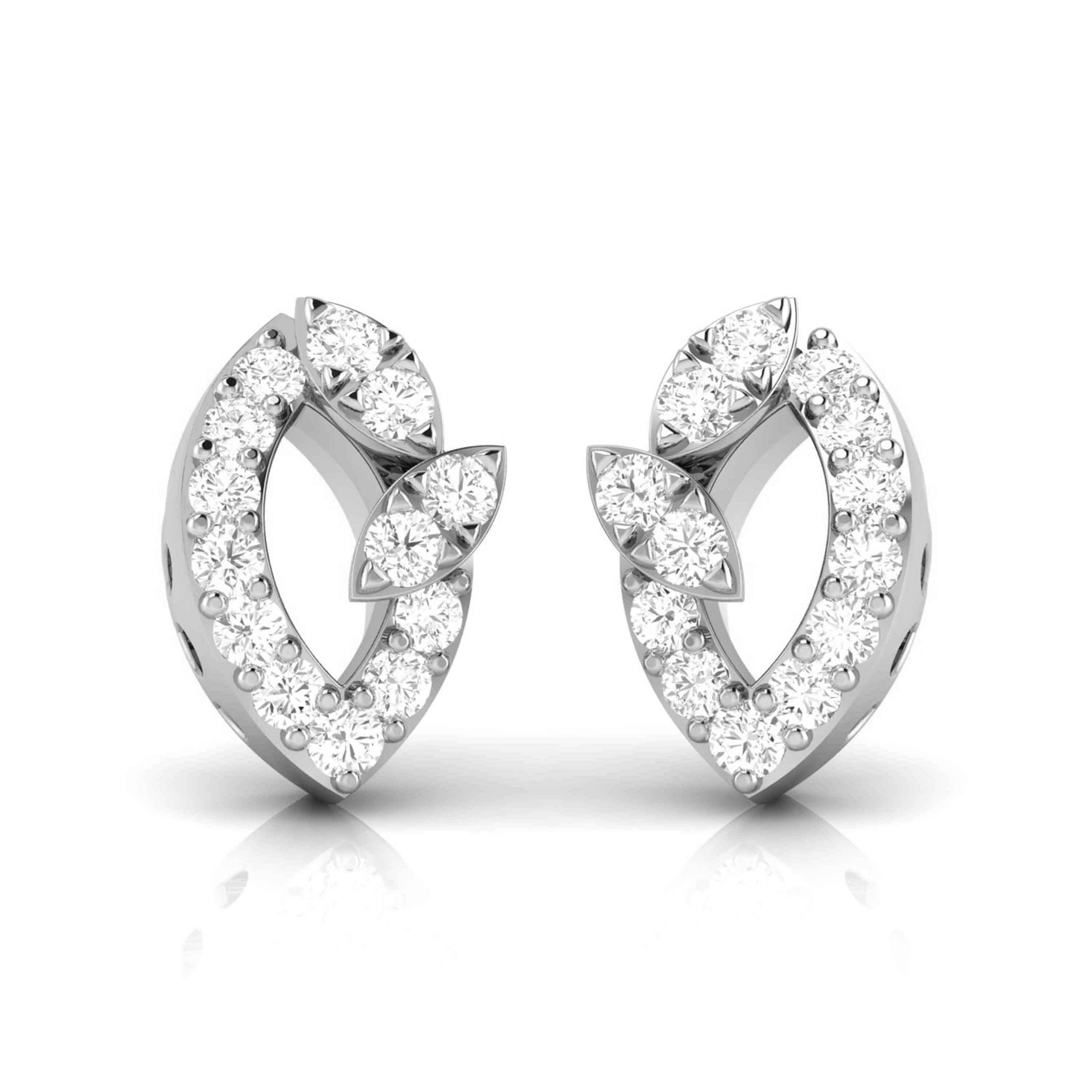 Designer Platinum Diamond Earrings for Women JL PT E OLS 13
