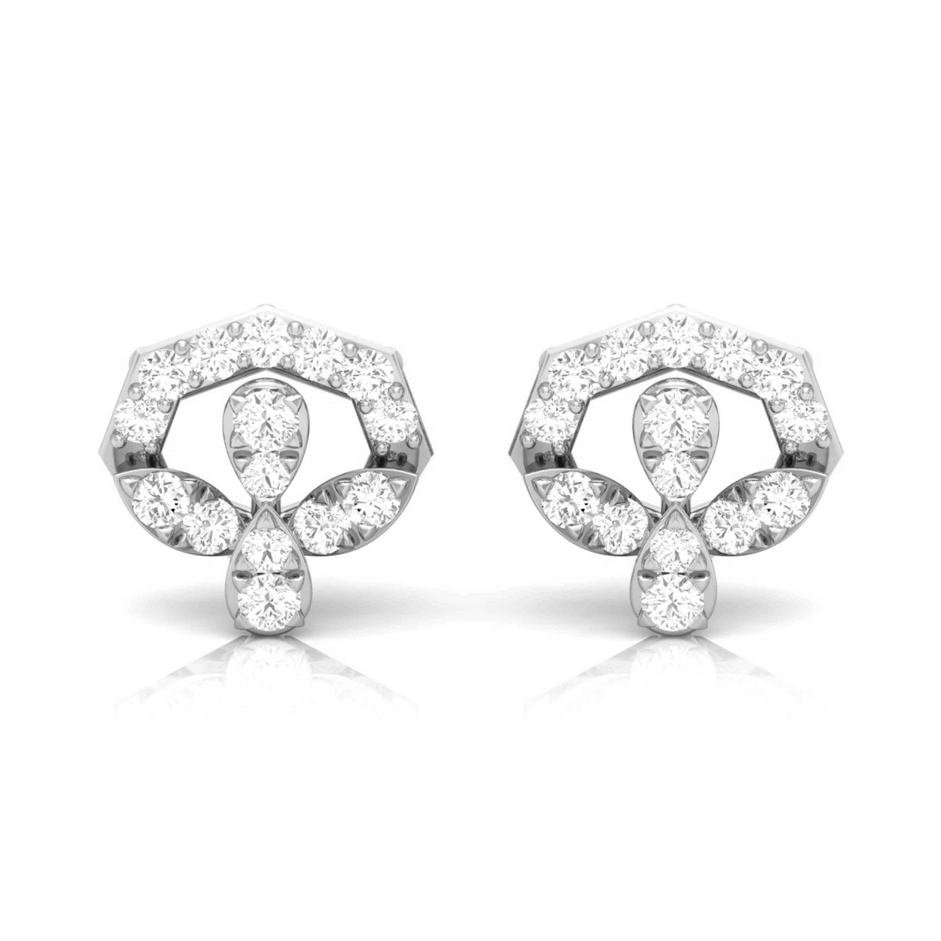 Designer Platinum Diamond Earrings for Women JL PT E OLS 14