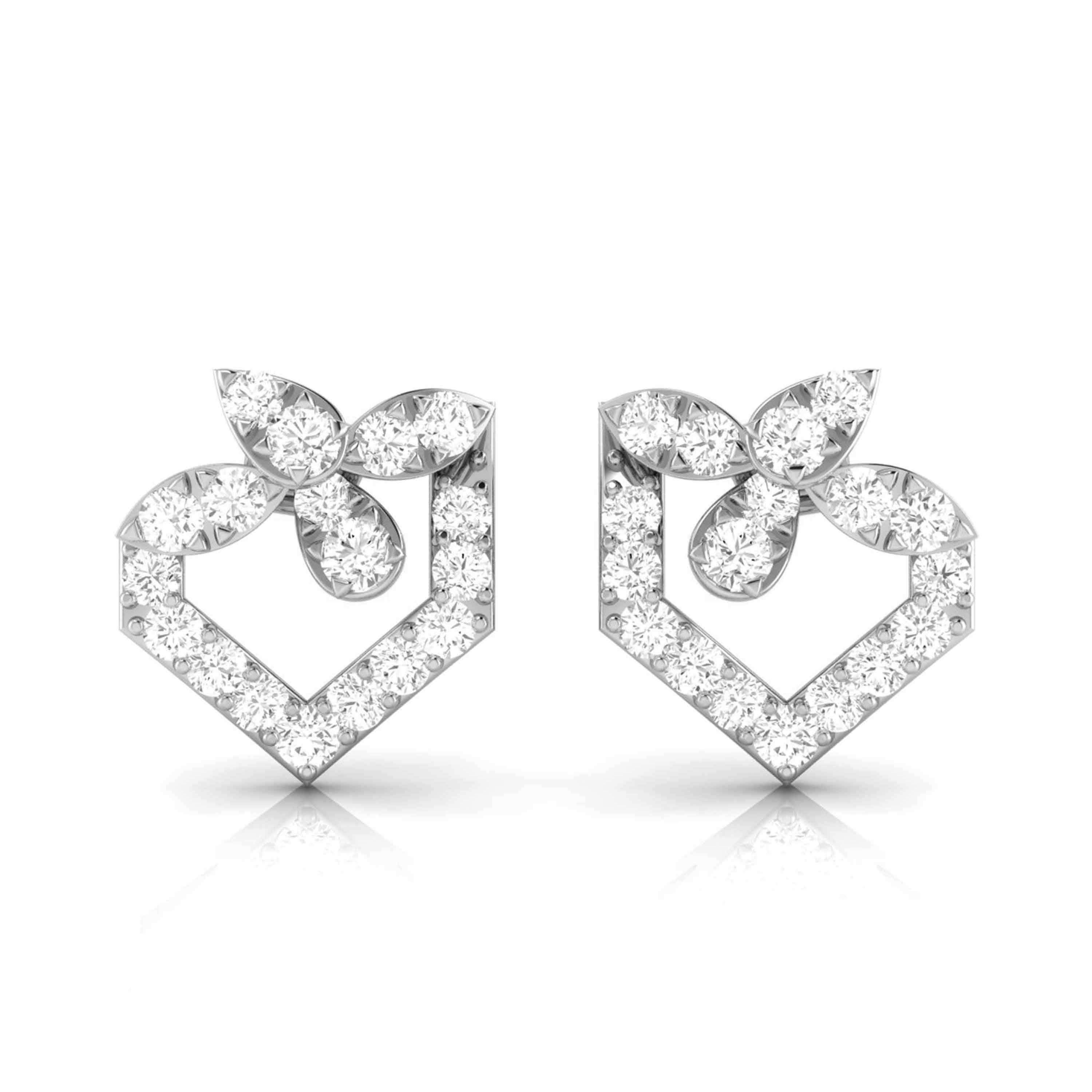 Platinum Fashionable Diamond Earrings for Women JL PT E OLS 15