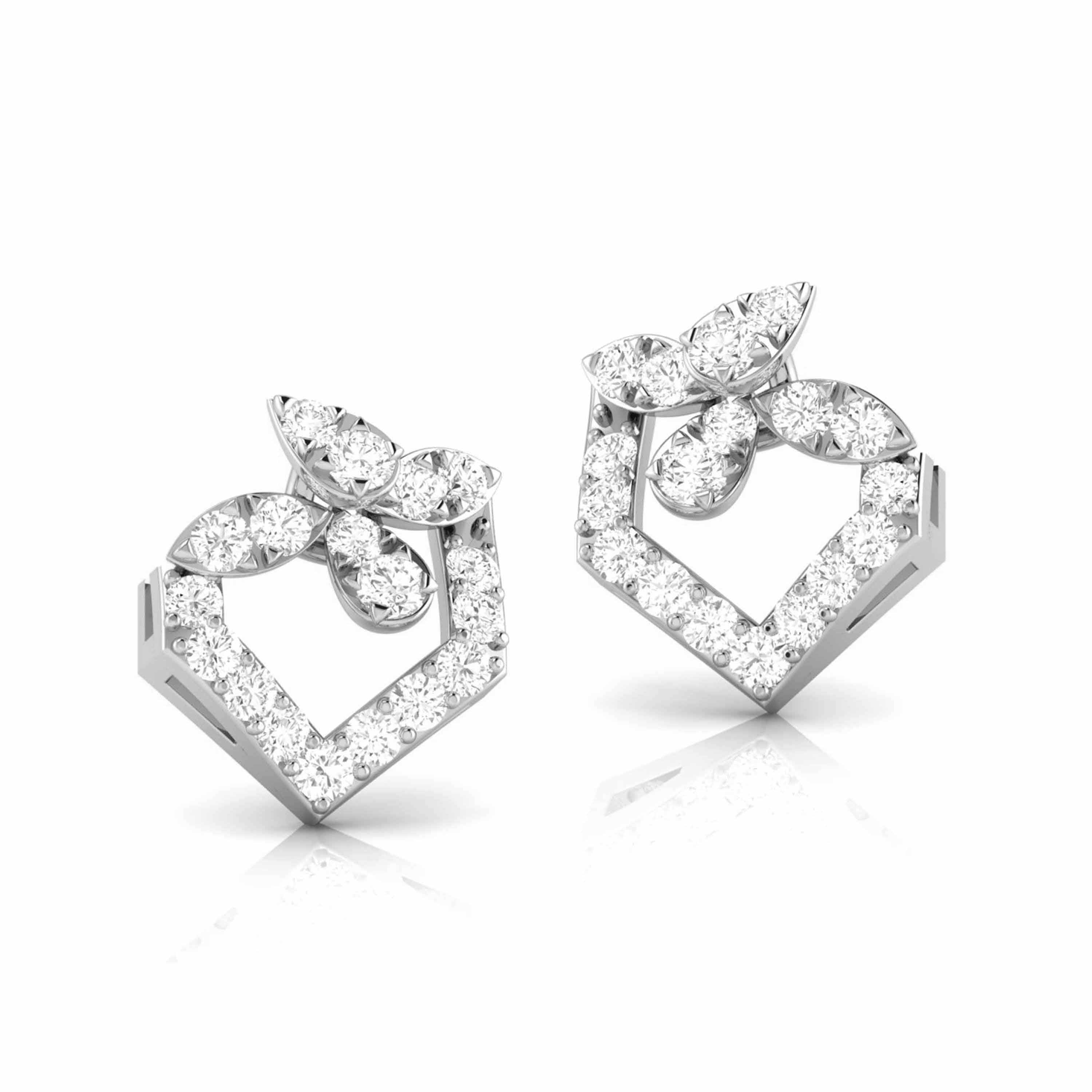 Platinum Fashionable Diamond Earrings for Women JL PT E OLS 15   Jewelove.US