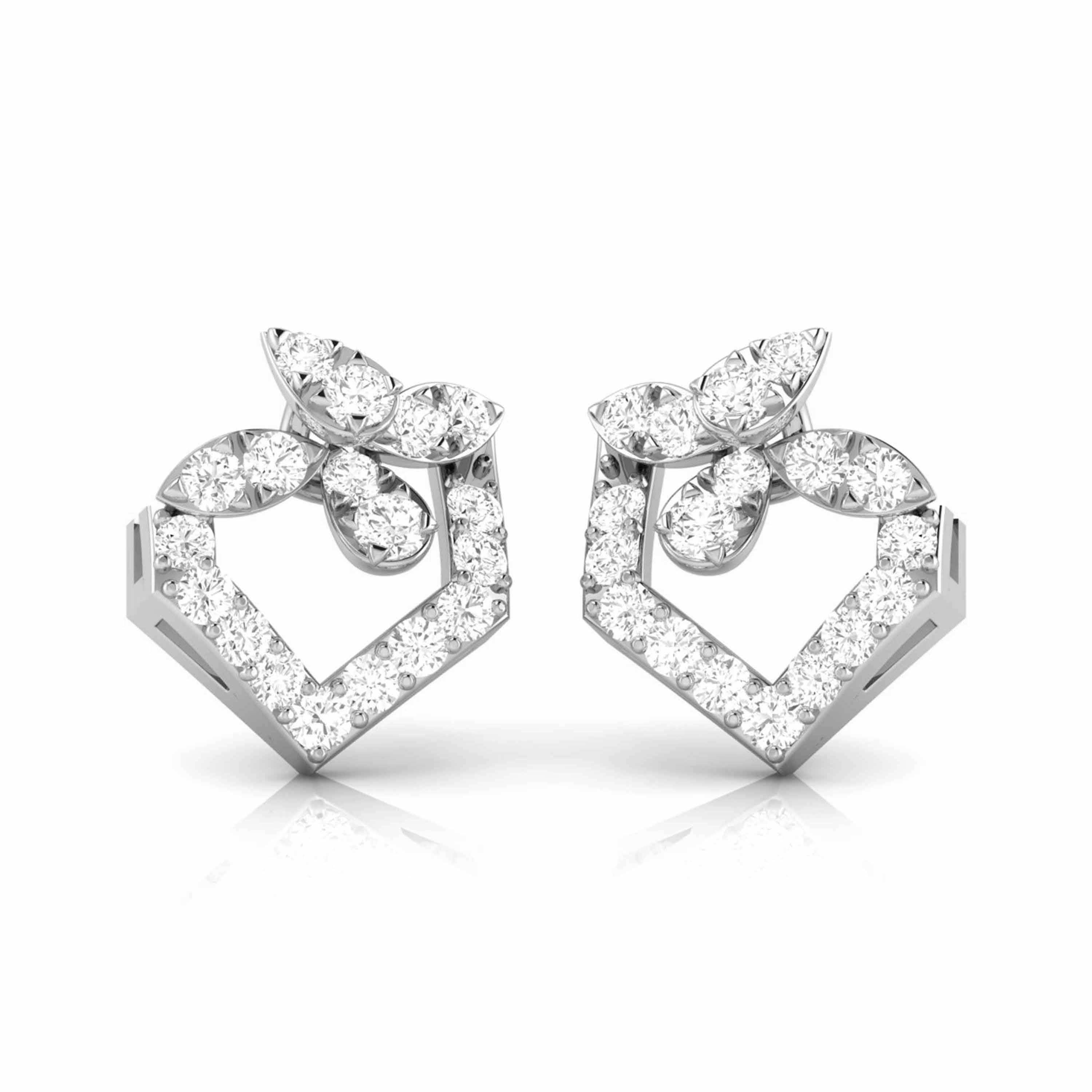 Platinum Fashionable Diamond Earrings for Women JL PT E OLS 15