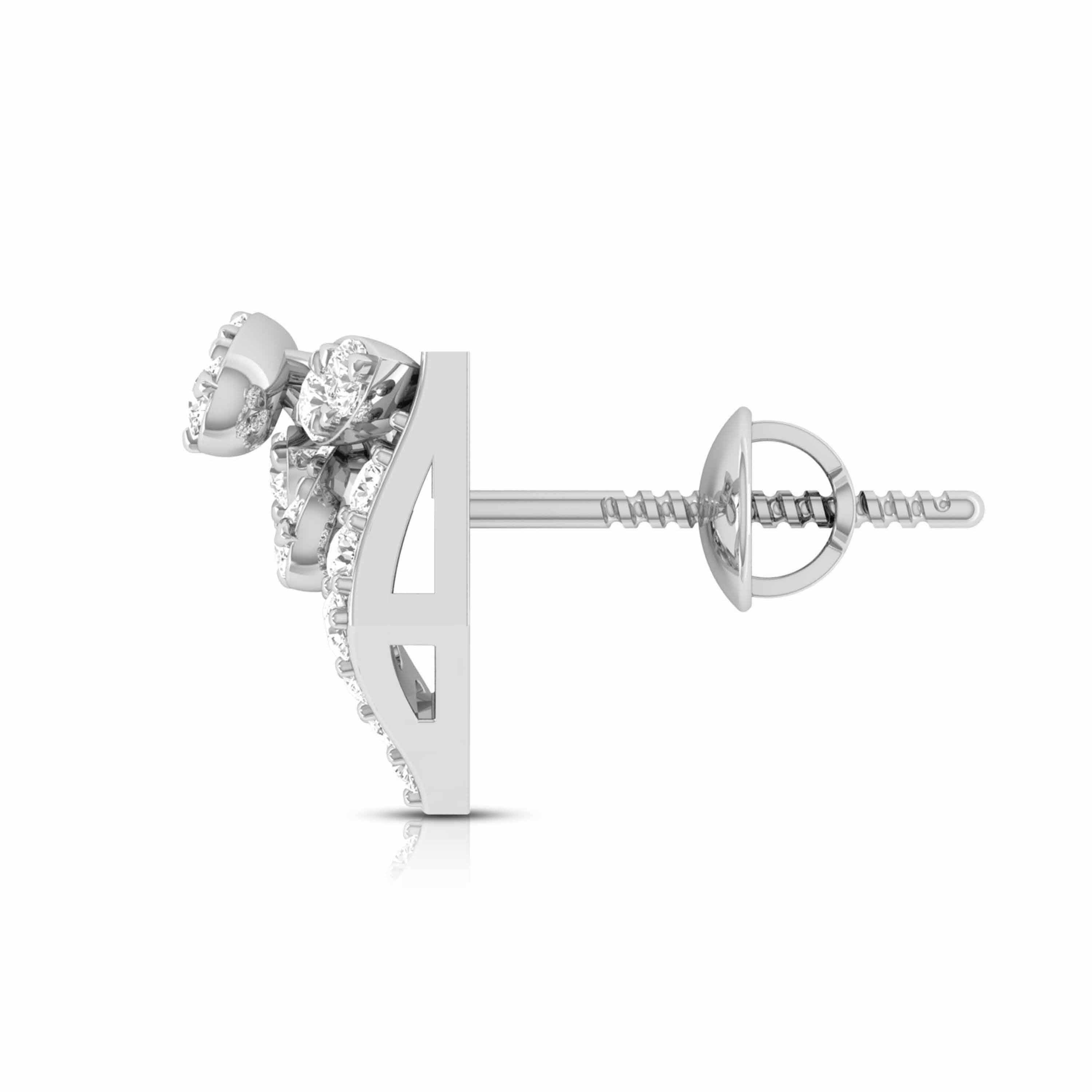 Platinum Fashionable Diamond Earrings for Women JL PT E OLS 15
