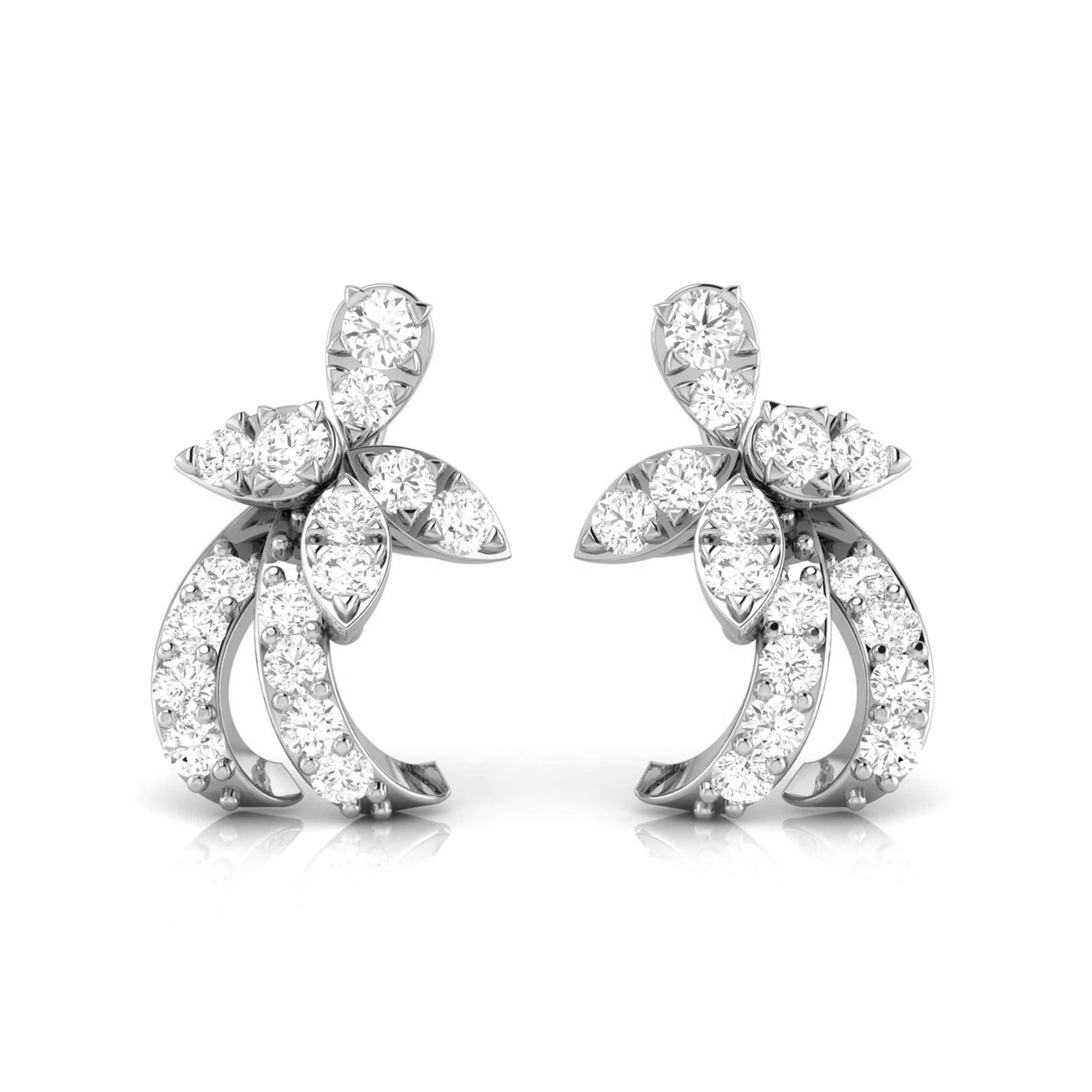 Beautiful Platinum Diamond Earrings for Women JL PT E OLS 16  VVS-GH Jewelove.US