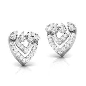 Designer Fashionable Platinum Diamond Earrings for Women JL PT E OLS 17   Jewelove.US