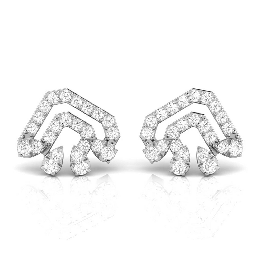 New Fashionable Platinum Diamond Earrings for Women  JL PT E OLS 1  VVS-GH Jewelove.US